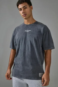 Flash Sale boohooMAN Man Active Washed Graphic Oversized T-shirt black