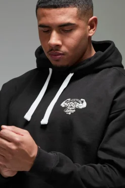 Cheap boohooMAN Man Active X OG Gym Oversized Hoodie black