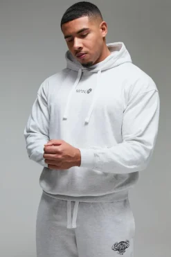 Sale boohooMAN Man Active X OG Gym Oversized Hoodie grey marl