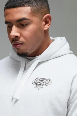 Clearance boohooMAN Man Active X OG Gym Oversized Hoodie grey marl