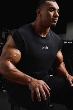 Sale boohooMAN Man Active X OG Gym Oversized Rag Top black