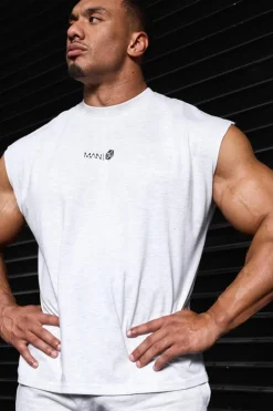 Store boohooMAN Man Active X OG Gym Oversized Sleeveless T-shirt grey marl