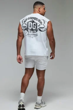 Store boohooMAN Man Active X OG Gym Oversized Sleeveless T-shirt grey marl