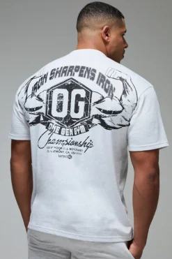 New boohooMAN Man Active X OG Gym Oversized T-shirt grey marl