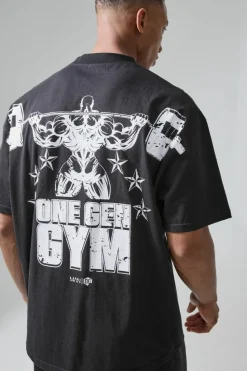 Flash Sale boohooMAN Man Active X Og Gym Oversized Xxl Back Print T-shirt black