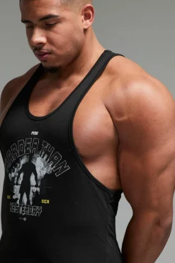 Outlet boohooMAN Man Active X OG Gym Slim Racer Back Vest black