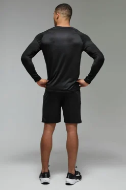 Outlet boohooMAN Man Active Zip Pockets Stretch 7inch Gym Short black