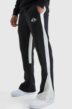 New boohooMAN Man Colour Block Gusset Jogger black