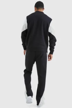 New boohooMAN Man Colour Block Gusset Jogger black