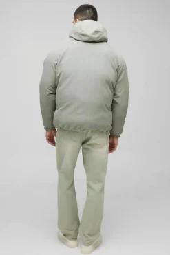 Shop boohooMAN Man Extreme Heavy Padded Hooded Puffer Coat In stone
