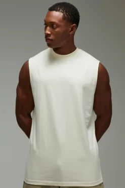 Hot boohooMAN Man Reg Fit Gym Tank white