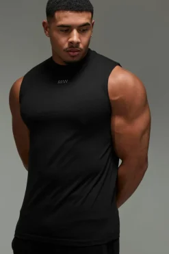 Store boohooMAN Man Reg Fit Gym Tank black