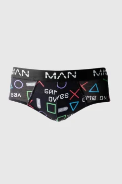 Hot boohooMAN Man Retro Game Printed Briefs multi