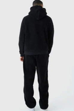 Cheap boohooMAN Man Signature Borg Over The Head Hoodie black