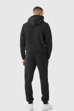 Fashion boohooMAN Man Signature Boxy Hooded Tracksuit black