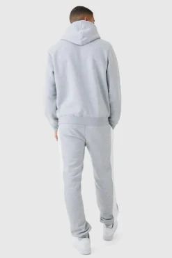 Fashion boohooMAN Man Signature Colour Block Hooded Tracksuit grey marl