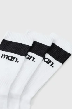 Clearance boohooMAN Man Sport Cushioned Crew Socks 3 Pack white
