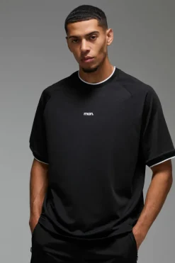Hot boohooMAN Man Sport Oversized Performance T-shirt black