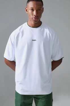 Clearance boohooMAN Man Sport Oversized Performance T-shirt white