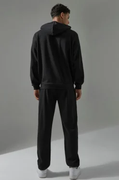 Shop boohooMAN Man Sport Waffle Regular Fit Jogger black