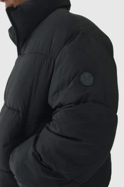 Sale boohooMAN Man Tab Boxy Heavy Padded Puffer Jacket In black