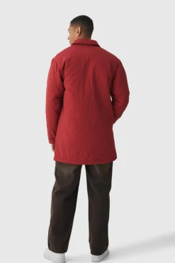 Cheap boohooMAN Man Tab Crinkle Longline Mac In rust