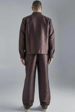 New boohoo Marl Fabric Interest Smart Set brown