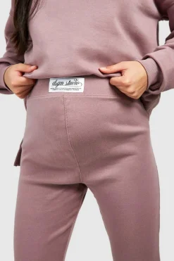 Cheap boohoo Maternity Half Zip Oversized Sweat And Rib Legging Set mauve