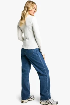 Cheap boohoo Maternity Over The Bump Straight Leg Jeans vintage wash