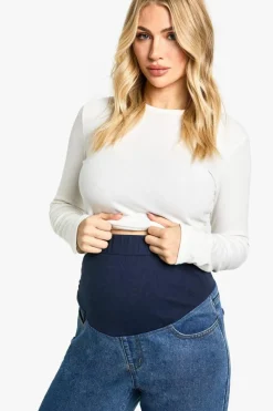 Cheap boohoo Maternity Over The Bump Straight Leg Jeans vintage wash