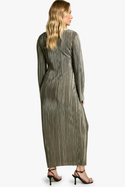 Outlet boohoo Maternity Plisse Batwing Midaxi Dress light khaki