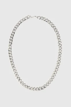 Discount boohooMAN Metal Chain Necklace In silver