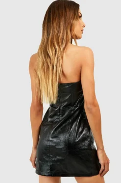Store boohoo Metallic Corset Mini Dress black