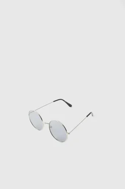 Cheap boohooMAN Metal Round Sunglasses In silver