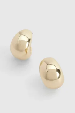 Cheap boohoo Mini Chunky Hoop Earrings gold