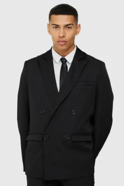 Discount boohooMAN Mix & Match Oversized Double Breasted Blazer black
