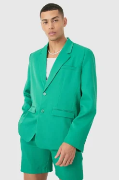 Flash Sale boohoo Mix & Match Oversized Suit Set green