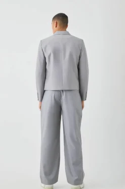 Discount boohoo Mix & Mat Suit Set grey