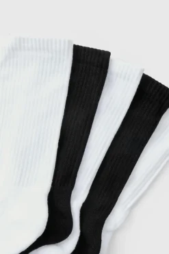 Cheap boohooMAN 5 Mix Plain Sport Socks white