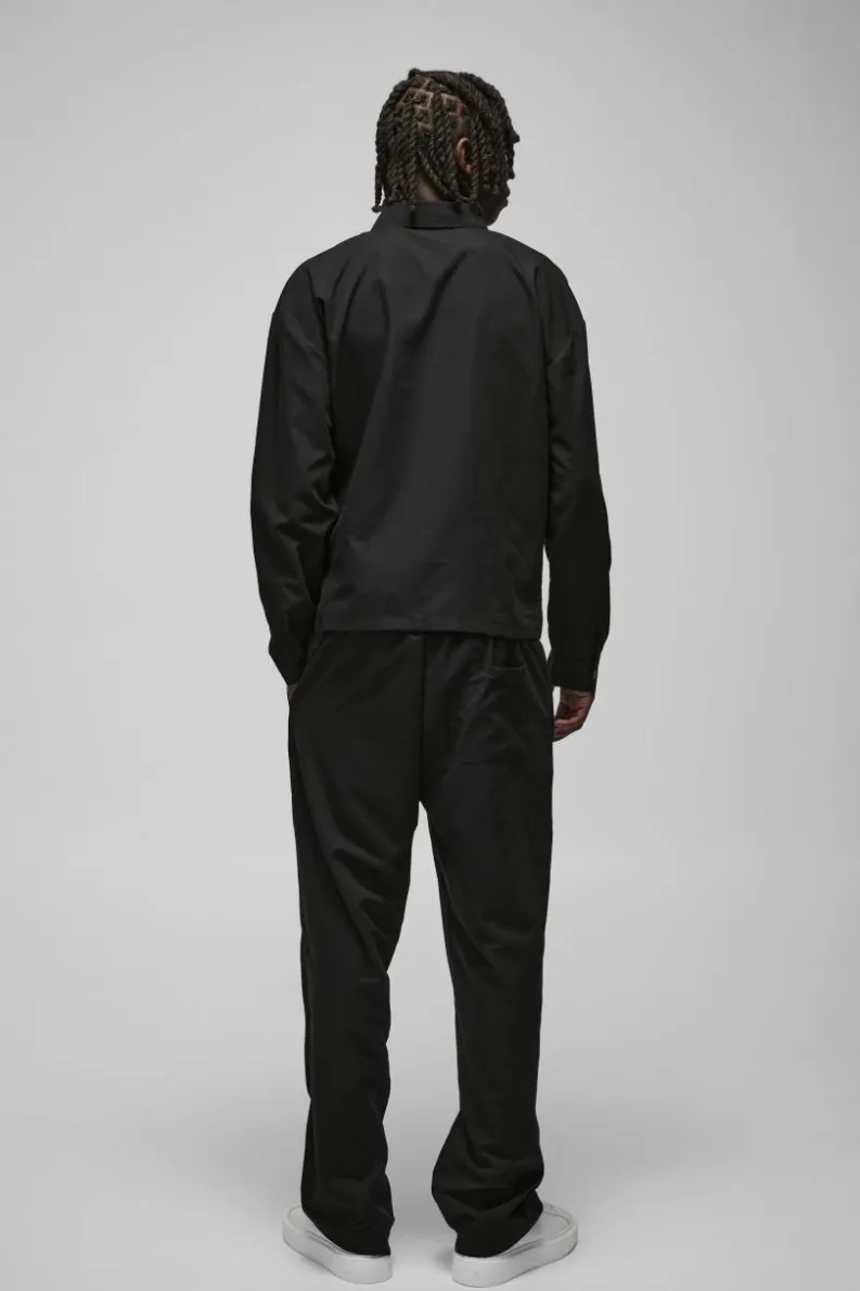 Cheap boohooMAN Nylon Man Pocket Detail Zip Through Overshirt black