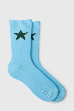 Fashion boohooMAN Ofcl Star Socks blue