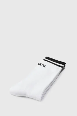Sale boohooMAN Official Sports Stripe Socks white