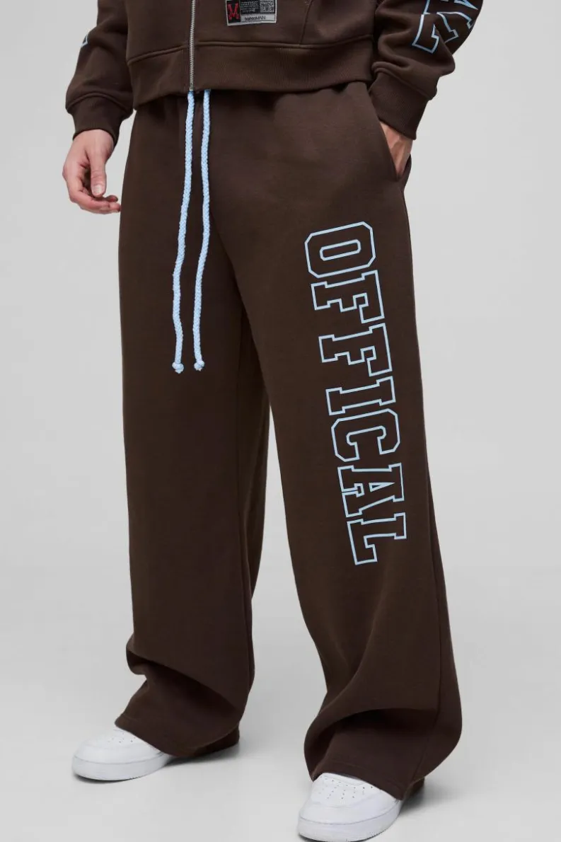 Best Sale boohooMAN Official Wide Leg Jogger chocolate