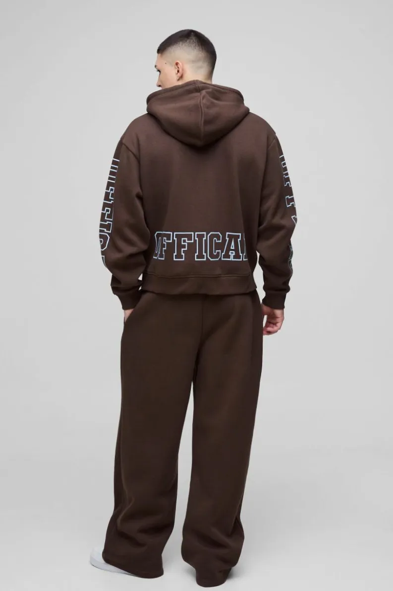 Best Sale boohooMAN Official Wide Leg Jogger chocolate