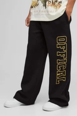 Cheap boohooMAN Official Wide Leg Jogger black
