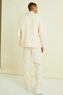 Flash Sale boohooMAN Organza Embroidered Relaxed Suit Jacket ecru