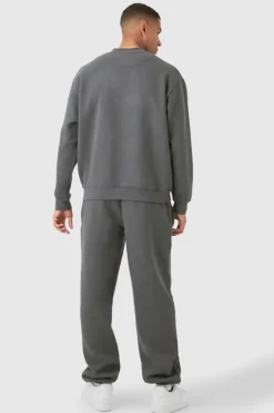 Clearance boohooMAN Original Man Oversized Sweatshirt Tracksuit charcoal