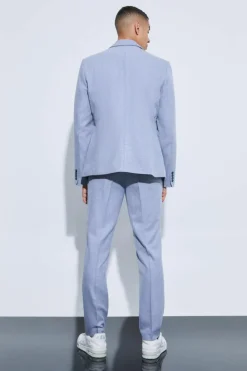 Best Sale boohoo Overlay Detail Slim Fit Suit Set in grey