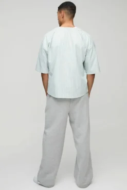 Cheap boohooMAN Oversized Applique Baseball Shirt khaki