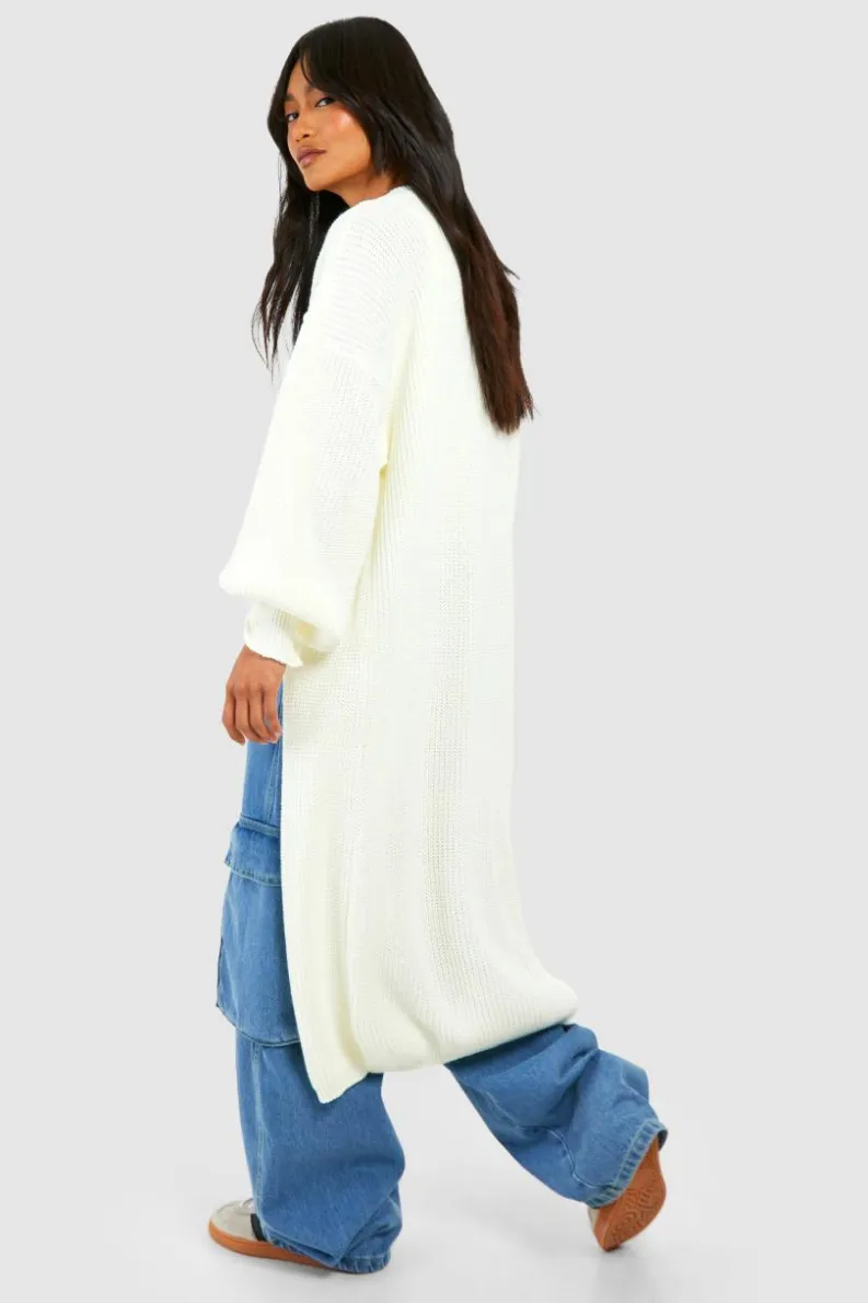 Flash Sale boohoo Oversized Balloon Sleeve Cardigan cream